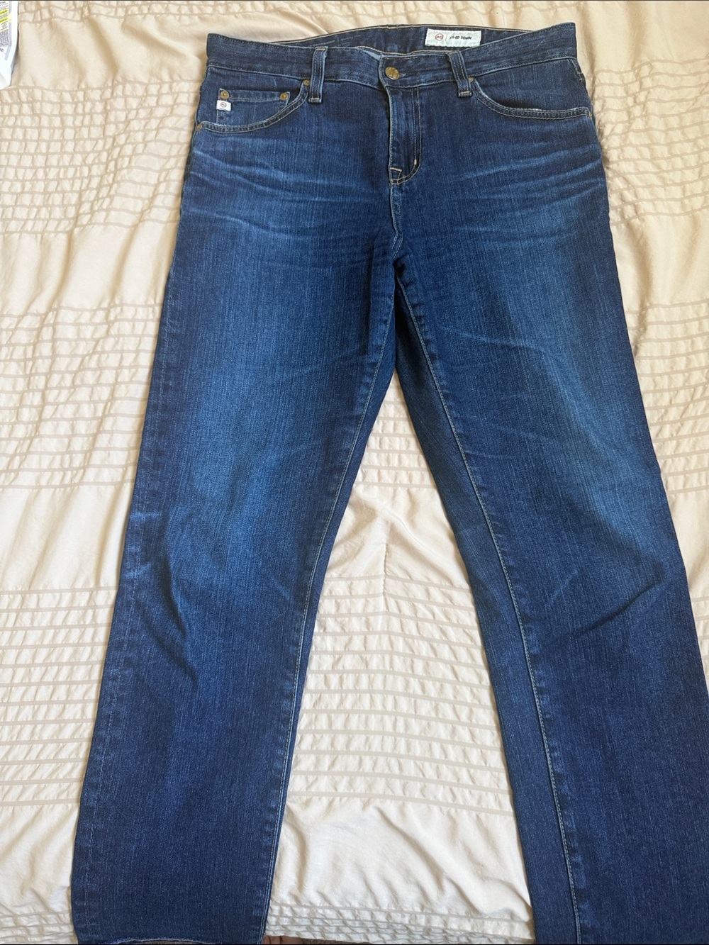 Ag Adriano Goldschmied Dark Blue Straight-Leg Jeans